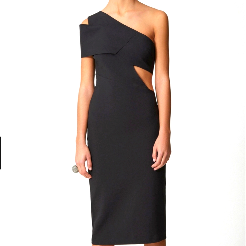 AQ/AQ Lacey one shoulder midi dress